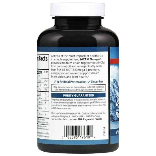 MCT & Omega3 with Coconut Oil, Carlson Labs